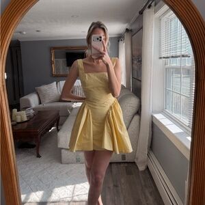 Commense Pale Yellow Mini Dress